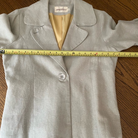 WOMEN’S ONE BUTTON JACKET WITH 3/4 SLEEVES Sz L by MAESTRO. - Picture 8 of 14